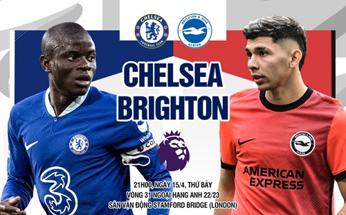 Link xem trực tiếp Chelsea và Brighton (vòng 31 giải Ngoại hạng Anh)

